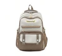 Zaino versatile dalla grande capacità, con colori a contrasto in stile minimalista, adatto per la scuola Animale,Blocchi di colore,LetterePoliestere