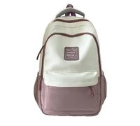 Zaino versatile per la scuola, zaino per computer portatile, grande capacità, tasche multiple, zaino casual, Bianco sporco