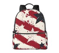 Zaino vintage a forma di stella, per donne e uomini, con bandiera americana, borsa per la scuola per adolescenti, borsa per libri, zaino casual per college, viaggi, lavoro