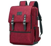 Zaino vintage antifurto per computer portatile da uomo e donna, zaino per computer da viaggio per scuola, università, libreria, elegante, impermeabile, con porta USB, adatto per computer portatili da 15,6 pollici