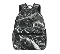 Zaino Vintage Black Giant Squid Art Leggero antifurto Borsa a tracolla multiuso Zaino da escursionismo da viaggio di grande capacità con cinghie imbottite