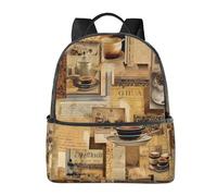 Zaino vintage da caffè, per donne e uomini, stile retrò, per giornali, adolescenti, scuola, libri, casual, per college, viaggi, lavoro