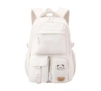 Zaino vintage giapponese di disegno della scuola per adolescenti tessuto resistente all'acqua grande capacità scomparto libro ergonomico alla moda borsa in nylon da donna, bianco