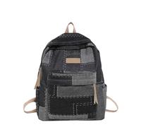 Zaino vintage in denim lavato per donne e ragazze, leggero e casual, nero, Medium, Casual