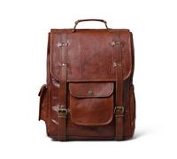 Zaino Vintage In Vera Pelle Di Capra Per Viaggi Unisex Plw
