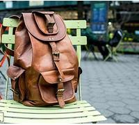 Zaino Vintage In Vera Pelle Per Viaggio Rucksack Laptop Campagna Borsa Unisex