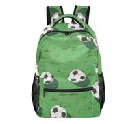 Zaino vintage scheletri con tasche multiple e cinghie regolabili, Carino Calcio Verde, Medium, Zaino casual per la scuola