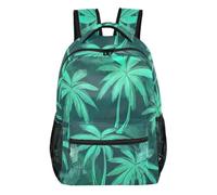 Zaino vintage scheletri con tasche multiple e cinghie regolabili, Palma Verde, Small, Zaino casual per la scuola | Zaino da scuola in tessuto di poliestere resistente con più zone di stoccaggio e vestibilità regolabile a spalla