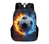 Zaino Water And Fire Soccer Ball Daypack Resistente Backpack Unisex Zaino Da Scuola Per Notebook Campeggio Office