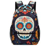 Zaino Woday Of The Dead Sugar Skulls And Flowers Daypack Grande Backpack Leggero Zaini Per Notebook Viaggio Computer
