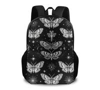 Zaino Wogothic Moth Skull Sun Moon Black And White Zaino Da Scuola Leggero Backpack Grande Daypack Per Campeggio Office Notebook