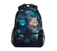 Zaino Wolf Backpack Ethnic Wolf With Dream Catcher Backpack Trekkingzaini Grande Daypack Per Escursioni Viaggio Notebook