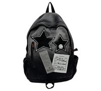 Zaino Y2k Star Backpack zaino Y2k estetico con dettagli a forma di teschio a stella design grunge vintage leggero per viaggi concerti shopping nero