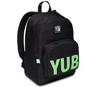 Zaino YUB FLUO, Nero e Verde - Zaino Monoscomparto Stile Americano - Scuola, Viaggio & Tempo Liberon