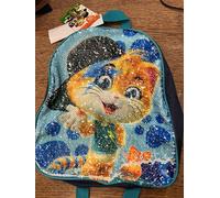 ZAINO ZAINETTO ASILO BAMBINI 44 GATTI CATS PAIETTES REVERSIBILI CAMBIA IMMAGINE