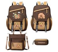 Zaino - zaino capybara | Bookbag per i | Set di pacchetti di capybara di grande capacità per ragazze | Borsa impermeabile | Cartone cartone cartone matita per ragazze ga, multicolore, A, Fare