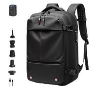 Zaino, Zaino Vacpack Con Vuoto, Zaino Da Viaggio Espandibile Da 60 Litri, Zaino A Compressione Sottovuoto For Viaggi(Noir,Air Pump)