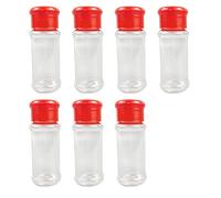 ZaishunNT 7 barattoli in plastica trasparente per condimenti da cucina, saliera e pepiera per casa, campeggio, picnic e contenitori per il pranzo