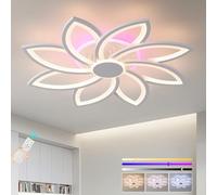 ZAITINZ Plafoniera LED Soffitto 70W 4200LM Dimmerabile 8 Petali Bianca
