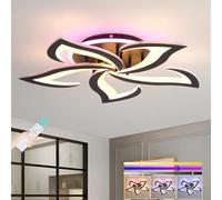 ZAITINZ Plafoniera Led soffitto dimmerabile 3000-6000K,Plafoniere da soffitto moderna a fiore,50 W, 60 * 60 CM,lampadario camera da letto led adatto per soggiorno,sala da pranzo e corridoi