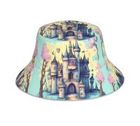 Zaixiansj Cappello da pescatore reversibile con strisce riflettenti, foglie cadute sul lago, cappello da pesca, protezione UV, escursioni all'aperto, Castello delle Fiabe, Taglia unica