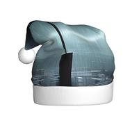 Zaixiansj Cappello di Babbo Natale con stampa a ombrello nero sotto la pioggia, per adulti, accessorio per costume e feste di Natale