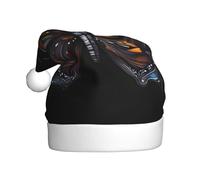 Zaixiansj Cappello di Babbo Natale con stampa misteriosa di farfalla, per adulti, accessorio per costume e feste di Natale