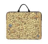 Zaixiansj Custodia per computer portatile da 14", con stampa albicocca, con maniglia portatile, per viaggi d'affari, tasca per accessori per notebook, tablet, Labirinto del Tesoro, Taglia unica