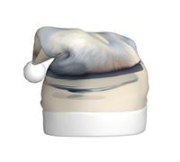 Zaixiansj Simpatico cappello di Babbo Natale con stampa di piccolo cigno per adulti, accessorio per costume e festa di Natale