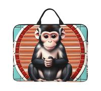 Zaixiansj The Silent Monkey - Custodia per computer portatile da 14", con manico portatile, per viaggi d'affari, tasca per accessori per notebook, tablet