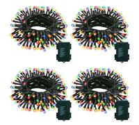 ZAIYW Confezione da 4 luci natalizie a batteria, 7 m, 70 luci LED con filo verde scuro e timer automatico a 8 modalità, luci per albero di Natale per interni ed esterni, per feste di Natale