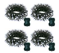 ZAIYW Set di 4 catene di luci natalizie a batteria, 7 m, 70 LED, filo verde scuro con timer automatico, 8 modalità, luci per albero di Natale per interni ed esterni, festa di Natale, decorazione