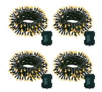 ZAIYW Set di 4 catene di luci natalizie a batteria, 7 m, 70 LED, filo verde scuro con timer automatico, 8 modalità, luci per albero di Natale per interni ed esterni, festa di Natale, decorazione