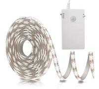 ZAIYW Striscia LED con Sensore di Movimento Funzionamento a Batteria, 2 M 60 LED Striscia LED Luce per Guardaroba con 2 Modalità per Armadi, Scale, Cucina, Guardaroba, Cassetto (6000K Bianco)