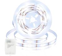 ZAIYW Striscia LED da 1 m, funzionamento a batteria, 30 strisce LED, 2835 SMD, 5 modalità timer, impermeabile, tagliabile, per camera da letto, armadio, casa, feste, decorazione (bianco)