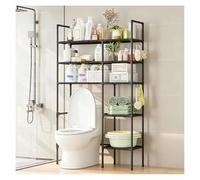 ZaiZaiSMao Mobile Sopra WC Salvaspazio, Mensola per WC Impermeabile Mobile Salvaspazio Bagno per Piccoli Spazi,Black-5Tier