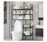 ZaiZaiSMao Scaffale Sopra La Toilette Salvaspazio, Scaffale per WC indipendente Mobile Salvaspazio Bagno per Lavanderia, Bagno, WC,Black-5Tier