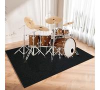 ZAJENKUB Tappeto per Batteria, Tappetino per Batteria e Percussioni 120 x 70 cm Tappeti Rettangolari Antiscivolo per Batteria Elettroniche Rullante Acustica Grancassa, Tappeto a Tamburo Insonorizzato