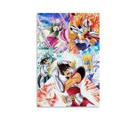 ZAJSGPUR Poster decorativo da parete su tela, motivo: Cavalieri dello Zodiaco Saint Seiya, stampa artistica da parete moderna, poster decorativo per camera da letto, 20 x 30 cm