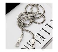 ZAJYZZF 2 Pezzi - Cinghia for Borsa Fai da Te in Oro/Argento/Nero, 6 mm, Tracolla for Borsa a Tracolla, Catena for Borsa, Manici for Borsetta di Piccole Dimensioni(Silver_100cm)