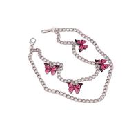 ZAJYZZF 2 Pezzi di Catene Decorative for Borse a Doppio Strato, squisiti ciondoli a Farfalla, Ornamenti Fai da Te for Borse a Catena. Accessori for Borse.(Rose Red)