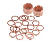 ZAJYZZF 20 pz Rondelle di Rame Massiccio Anello Piatto Guarnizione Tappo di Coppa Paraolio Raccordi Rondelle di Fissaggio Hardware 10x14x1MM(M14x20x1 mm)
