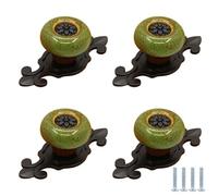 ZAJYZZF Maniglie for cassetti, Confezione da 4, Maniglie in Ceramica Vintage, for mobili antichi, Adatte for Cucina, armadi, ferramenta for(Leopard Green,Black Base Length 74mm)