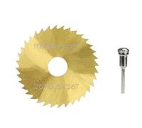 ZAJYZZF Mini Set di Lame for Circolare 22/25/32/35/44/50mm Utensili rotanti Rivestiti in Titanio Disco da Taglio HSS Disco for for Legno e metallo-35mm con mandrino(25mm with Mandrel)
