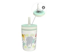 Zak Designs Kelso Bicchieri per bambini da viaggio o a casa, 350 ml, in acciaio inox, isolamento sottovuoto, con design a prova di perdite, perfetti per bambini (safari)
