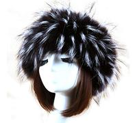 ZAK168 Capelli Donna in Pelliccia Sintetica, Inverno Caldo paraorecchie Fascia Accessori per Capelli per Donne e Ragazze, Black And White, Taglia Libera