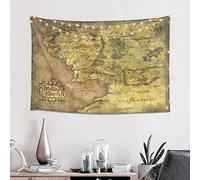 ZaKhs Arazzo da appendere alla parete con mappa della Terra di Mezzo, grazioso arazzo da parete per camera da letto e soggiorno, 152 x 102 cm