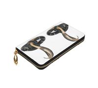 ZaKhs Cobra Snake Print Portafoglio da donna in pelle con cerniera portamonete grande capacità titolare della carta per donne uomini regalo, Nero , Taglia unica