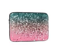 ZaKhs Custodia per computer portatile leggera con stampa glitter rosa per tablet da 10-17 pollici, Nero , 17 inch