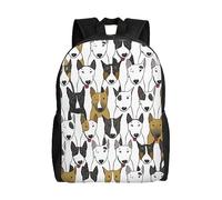 ZaKhs Divertente Cani Bull Terrier Stampa Zaino Ragazze Ragazzi Alta Capacità Leggero Borsa Libro Casual Day Pack Per Casa Lavoro Weekend Viaggio, Nero , Taglia unica